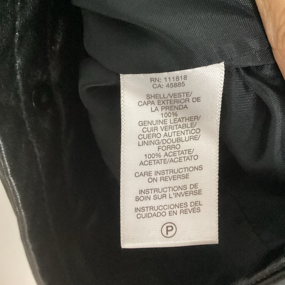 Michael Kors Double-Breasted Black Genuine Leather Jacket S - Picture 16 of 16